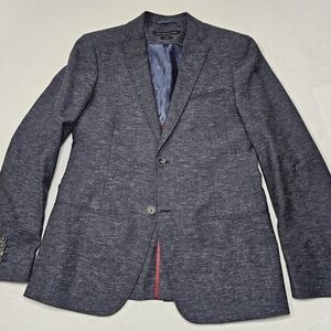 John Varvatos Blue and White Sport Coat with Notched Lapel
